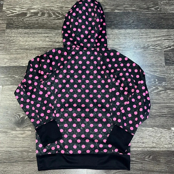 Nike girls black and pink polka-dot hooded sweatshirt size xl - Picture 5 of 5